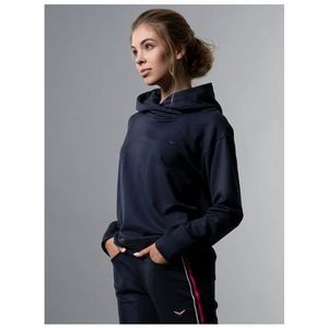 Trigema Damestrui met capuchon, magenta, marineblauw, zeegras, XS