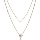 Fossil - Flutter Hearts - Ketting - Roségoud - Staal - 42 cm