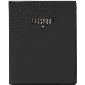 Fossil Cadeau voor dames op reis, Leren paspoort etui zwart 11,43 cm L x .508 cm B x 13,97 cm H SLG1499001