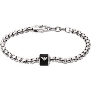 Emporio Armani Herenarmband, roestvrijstalen ketting, Geen edelsteen