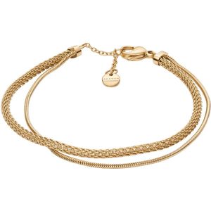 Skagen Armband voor vrouwen Merete, lengte: 165 + 25 mm, breedte: 5,4 mm gouden roestvrij stalen armband, SKJ1596710, L: 200mm, Roestvrij staal roestvrij staal Niet van toepassing, Geen Edelsteen