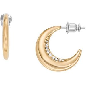 Skagen - Hoepeloorbellen - Goudkleurig - Roestvrij Staal - Kristallen