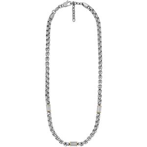 Fossil Heren ketting van leer met karabijnsluiting