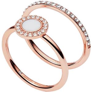 Fossil Sadie Tokens Of Affection Goudkleurige Roestvrijstalen Toi Et Moi Ring voor Dames, JF04359710