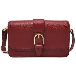 Fossil Dames handtas Zoey kleine crossbody tas leer zwart rood, L: 19,7 cm, B: 3,8 cm, h: 11,4 cm, ZB1937602, Rood