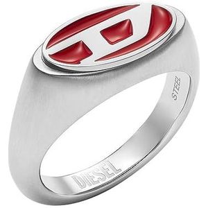 Diesel  - heren Ring - Rood & Zilver