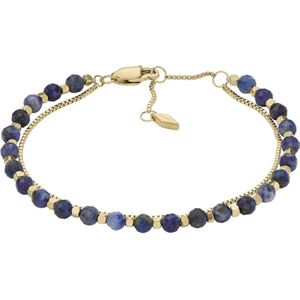 Fossil - JF04540710 - Armband - Goudkleurig - Roestvrij Staal - Blauwe Lapiskralen