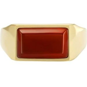 Fossil herenring sieraden, zilverkleurig of goudkleurig roestvrij stalen zegel, gouden, 8