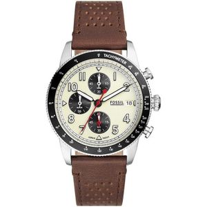 Fossil Chronograph SPORT TOURER FS6042, Quarzuhr, Armbanduhr, Herrenuhr, Lederarmband, analog, Tag