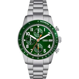 Fossil Sport Tourer Watch for Men, Chronograph movement with Stainless steel or Leather strap Blauw Zwart Wit Groen