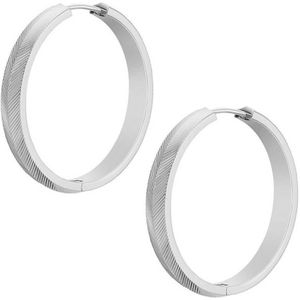 Fossil - JF04668040 - Oorringen - Zilverkleurig - Roestvrij Staal