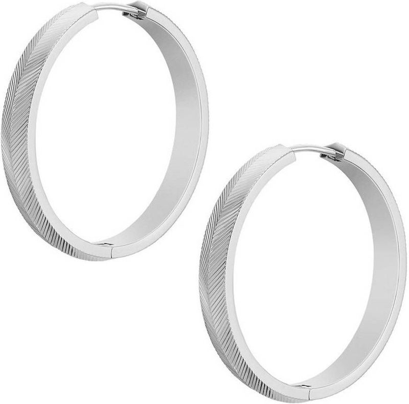 Fossil - JF04668040 - Oorringen - Zilverkleurig - Roestvrij Staal