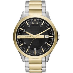 Armani Exchange Herenhorloge met drie wijzers, 46 mm behuizing, siliconen band, Meerkleurig, Armband