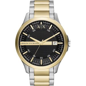 Armani Exchange Herenhorloge met drie wijzers, 46 mm behuizing, siliconen band, Meerkleurig, Armband