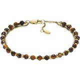 FOSSIL - All Stacked Up Armband - Tiger Eye Brown - Edelstaal - Gepolijst