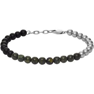 Armani Exchange - Herenarmband - Zwart en Zilver - Roestvrij Staal