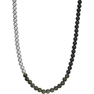 Armani Exchange Heren ketting van roestvrij staal met karabijnsluiting, Bronsgrijs