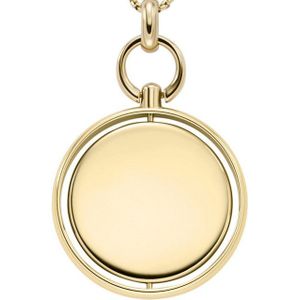 Fossil Vrouwelijke goudkleurige Stainless Steel met karabijnsluiting Ronde hanger ketting