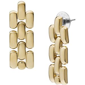 Fossil Oorstekers van roestvrij staal, goudkleurig, voor dames, met stud-sluiting, lichtgoud, Eén maat, Roestvrij staal, Geen edelsteen