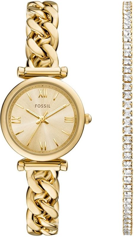 FOSSIL Carlie horloge voor dames, kwarts driehandig uurwerk met roestvrij stalen band