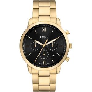 Fossil  - heren horloge - goudkleurig met  band