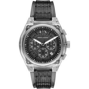 Armani Exchange - AX4167 - Herenhorloge - Transparant - Nylon - Grijs - Kunststof