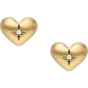 Fossil Vrouwen Gouden toon Roestvrij staal met paal/stud sluiting Oorbellen