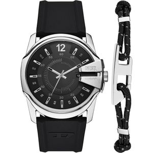 Diesel Timeframe Chronograaf Zwart Siliconen Horloge