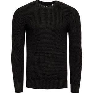 Rusty Neal - Heren Trui Casual Fit Trui - Zwart