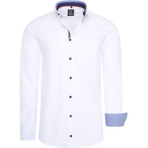 Rusty Neal - Overhemd - Wit - Katoen, Elastaan