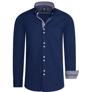 Rusty Neal - Overhemd Uni - Overhemd - Zwart - Katoen en Elastaan