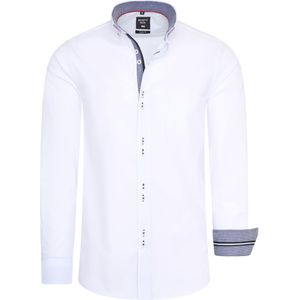 Rusty Neal - Overhemd - Wit - Katoen, Elastaan