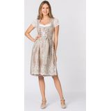 STOCKERPOINT - Dirndl - Beige - Knoopsluiting - Knielengte - Bloemenprint