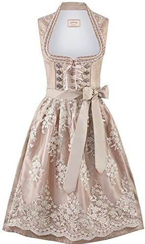 STOCKERPOINT - Dirndl - Beige - Knoopsluiting - Knielengte - Bloemenprint