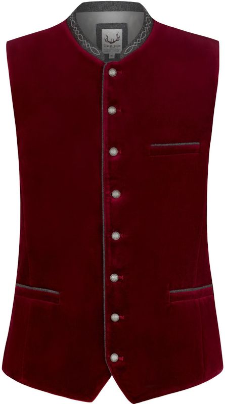 STOCKERPOINT Klederdracht gilet 'Lorenzo'  grijs / grijs gemêleerd / kersrood / zwart