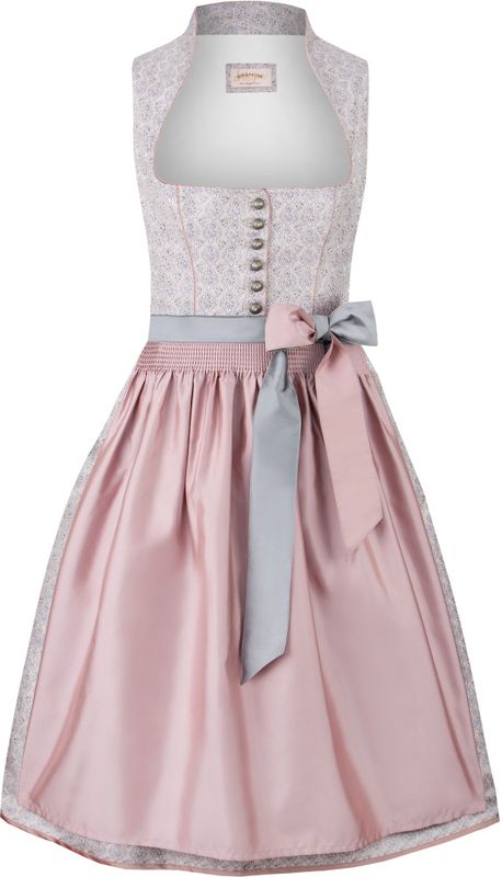 STOCKERPOINT Dirndl 'Monroe'  blauw / zilvergrijs / oudroze