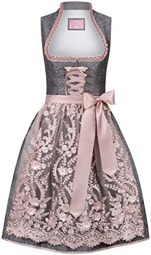 STOCKERPOINT Dirndl 'Marietta'  donkergrijs / rosé