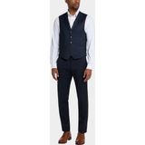 Club of Gents - 10.158S0 - Gilet - Blauw - 99% Scheerwol, 1% Elastaan