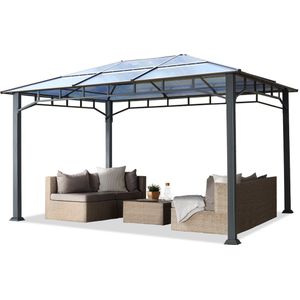 Tuinpaviljoen 3x4m Polycarbonaat Dakplaten loft grey waterdicht