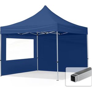 Easy up Partytent 3x3m Hoogwaardig polyester 700 blauw Feesttent Vouwtent