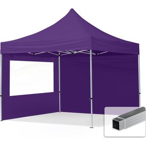 Vouwpaviljoen, vouwtent, 3x3m - 2 zijpanelen 32mm ALU, paviljoen, partytent, lila