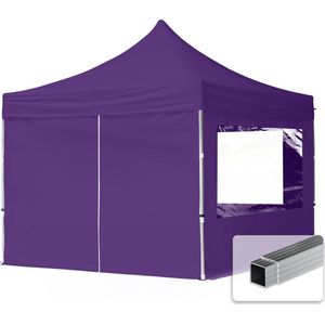 3x3 m Easy Up partytent Vouwpaviljoen, ECONOMY alu 32mm met zijwanden (panorama), paars