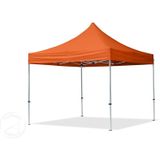 Vouwpaviljoen, vouwtent, 3x3m - 2 zijpanelen 32mm ALU, paviljoen, partytent, oranje