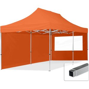 Vouwpaviljoe - Vouwten - 3x6m - 2 Zijpanelen 32mm AL - Paviljoe - Partyten - Oranje