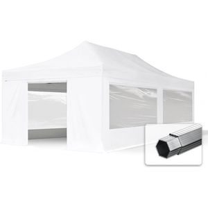 4x8 M Easy Up Partytent Vouwpaviljoen PVC Brandvertragend met Zijwanden (panorama