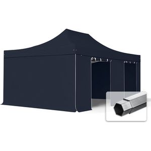 4x6 M Easy Up Partytent Vouwpaviljoen met Zijwande - PROFESSIONAL Alu 50 M - Zwart