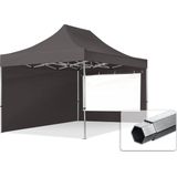 3x4,5 M Easy Up Partytent Vouwpaviljoen PROFESSIONAL Alu 40mm met Zijwanden (panorama - Donkergrijs