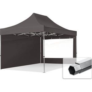 3x4,5 M Easy Up Partytent Vouwpaviljoen PROFESSIONAL Alu 40mm met Zijwanden (panorama - Donkergrijs