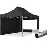 3x4,5 M Easy Up Partytent Vouwpaviljoen PROFESSIONAL Alu 40mm met Zijwanden (panorama - Zwart