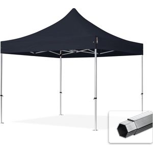 3x3 M Easy Up Partytent Vouwpaviljoen PVC Brandvertragen - PROFESSIONAL Alu 40m - Zwart